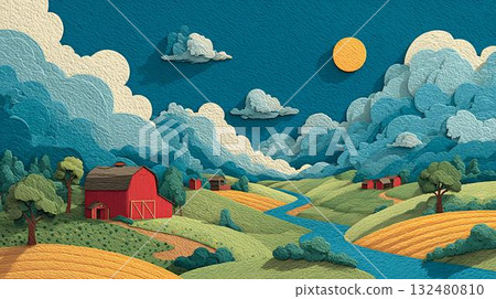 hot air balloon flying in the sky 132480810