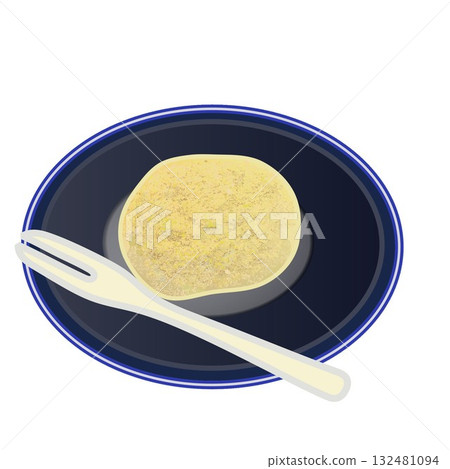 Kinako ohagi on a plate Kinako ohagi on a plate 132481094