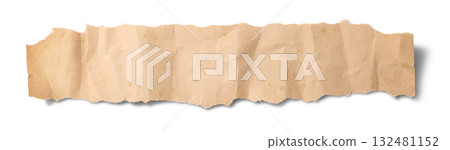 皺巴巴的、褪色的舊紙片的質地 132481152