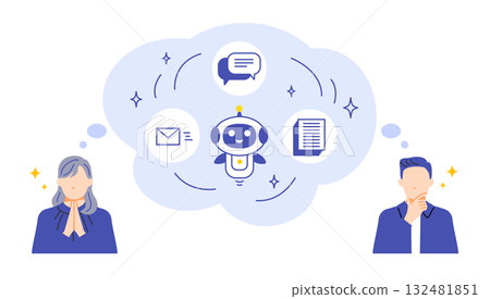 Business people realize that artificial intelligence makes their work easier Business people realize that artificial intelligence makes their work easier 132481851