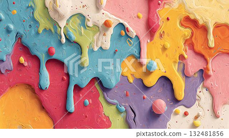selection of colorful ice cream scoops 132481856