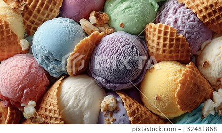 ice cream with pink 132481868