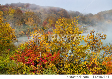 Sukayu: Jigoku-numa Swamp Surrounded by Beautiful Autumn Leaves, Aomori City, Aomori Prefecture Sukayu: Jigoku-numa Swamp Surrounded by Beautiful Autumn Leaves, Aomori City, Aomori Prefecture 132482161