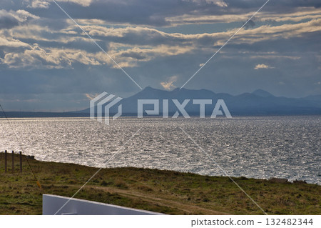 View of Mount Kamafuse from Shiriyazaki Lighthouse, Higashidori Village, Aomori Prefecture View of Mount Kamafuse from Shiriyazaki Lighthouse, Higashidori Village, Aomori Prefecture 132482344