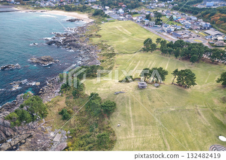 青森縣八戶市種差海岸、種差天然草坪（無人機空拍） 132482419