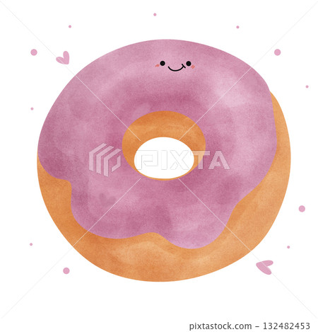 pink cute donut  132482453