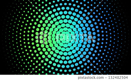 Vibrant gradient circles creating an optical illusion against bold black background for modern designs 132482504