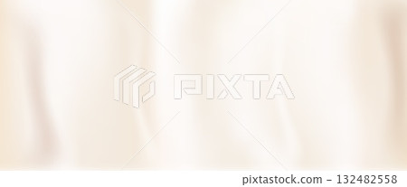 Yellow beige gradient background fabric with folds. Creamy silk texture with pearl colors for elegant abstract backdrop. Horizontal satin cover with a subtle wavy pattern. Pale beige gradation vector 132482558