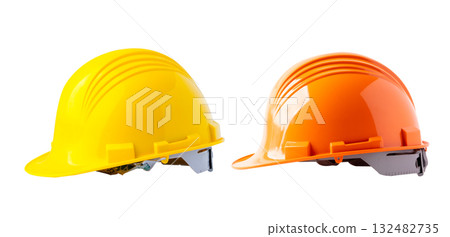 Safety first hard helmet hat, engineering construction and architecture on white background. Safety first hard helmet hat, engineering construction and architecture on white background. 132482735