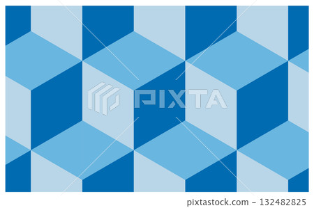 Blue cube pattern background illustration material 132482825