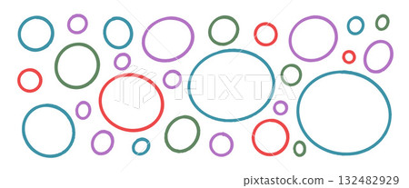 Circle and ovals scribble colorful frames set. Polka dots handmade marker stroke shapes. Doodles ellipse borders collection. Vector hand drawn round figures illustration isolated on white background Circle and ovals scribble colorful frames set. Polka dots handmade marker stroke shapes. Doodles ellipse borders collection. Vector hand drawn round figures illustration isolated on white background 132482929