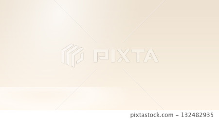 Beige wall. Perls studio room gradient with white light. Product presentation scene blank backdrop. Clean ivory beauty table for banner. Vector illustration Beige wall. Perls studio room gradient with white light. Product presentation scene blank backdrop. Clean ivory beauty table for banner. Vector illustration 132482935