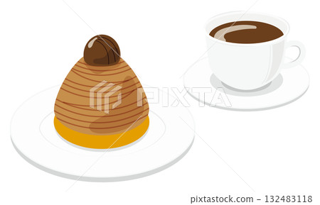 Chestnut Mont Blanc and coffee set 132483118