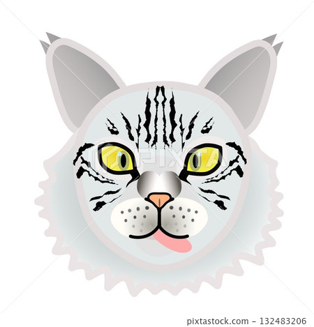 Siberian cat face 132483206