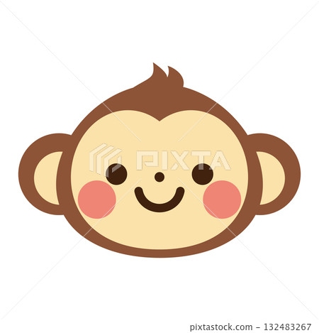 Cute monkey face vector illustration Cute monkey face vector illustration 132483267