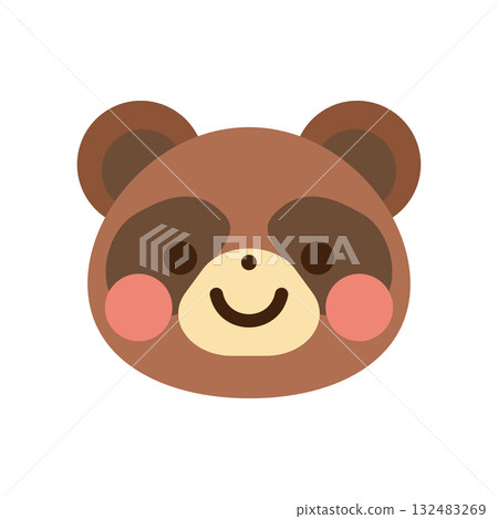 可愛的浣熊臉矢量圖 可愛的浣熊臉矢量圖 132483269