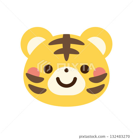 可愛的虎臉向量插圖 可愛的虎臉向量插圖 132483270