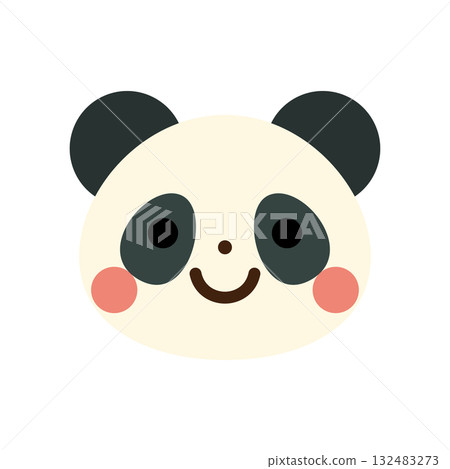 Cute panda face vector illustration 132483273