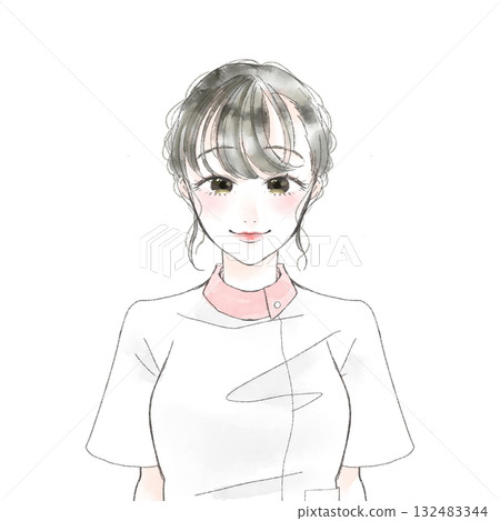 接待處一位面帶微笑的護士的插圖 接待處一位面帶微笑的護士的插圖 132483344