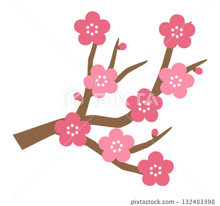 Cute plum blossom vector illustration 132483398