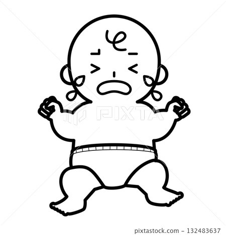 尿布裡的嬰兒哭鬧 132483637