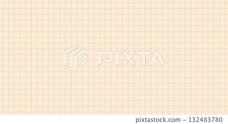 Old beige grid checkered paper sheet seamless pattern. Vintage abstract background with editable lines. Modern retro vector illustration for grunge mixed media design 132483780