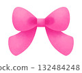 Cute pink ribbon illustration 132484248