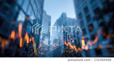 Blurred Buildings With Overlayed Chart Graphics Blurred Buildings With Overlayed Chart Graphics 132484480