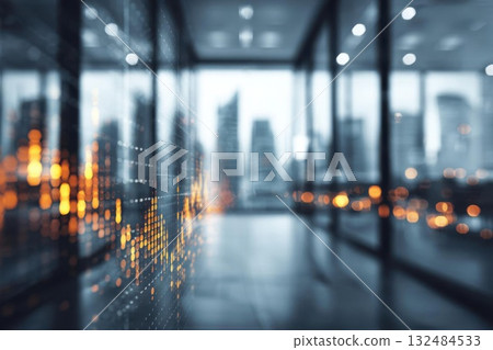 Abstract Orange Dot Pattern in Office Space Abstract Orange Dot Pattern in Office Space 132484533