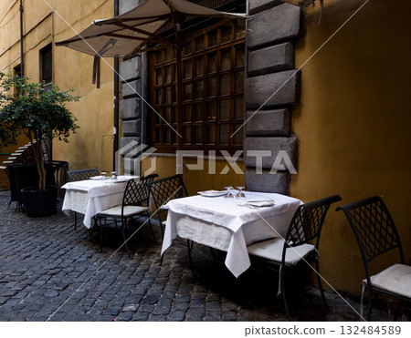 Nice cafe in old italian town. Nice cafe in old italian town. 132484589