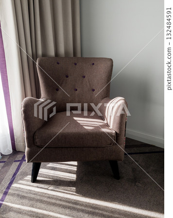 Stylish chair with wooden legs 132484591