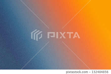Orange to navy blue gradation grainy noise texture background material 132484856