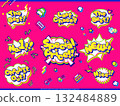 Retro Pop & Comic Style Speech Bubble Set | Colorful and Lively Design Materials 132484889