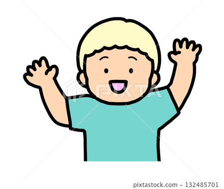 Delighted blond boy Delighted blond boy 132485701