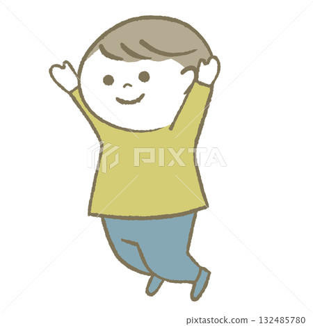 A child jumping happily A child jumping happily 132485780