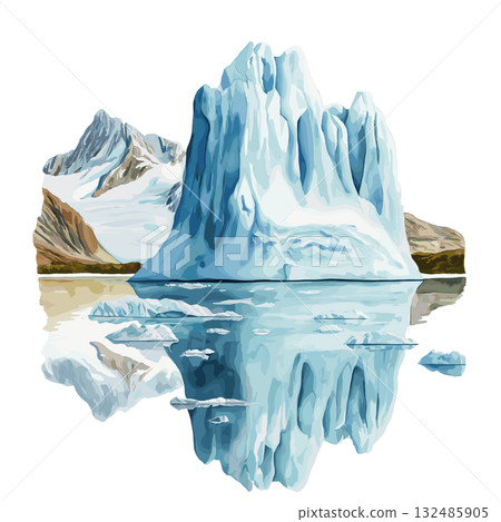 El Calafate. El Calafate hand drawn watercolor illustration El Calafate. El Calafate hand drawn watercolor illustration 132485905
