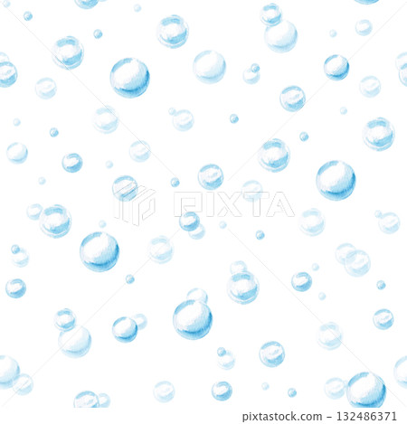 Seamless bubble pattern. Watercolor illustration of translucent water bubbles for children's rooms, pools, play areas, and for printing on clothing and fabric. Seamless bubble pattern. Watercolor illustration of translucent water bubbles for children's rooms, pools, play areas, and for printing on clothing and fabric. 132486371