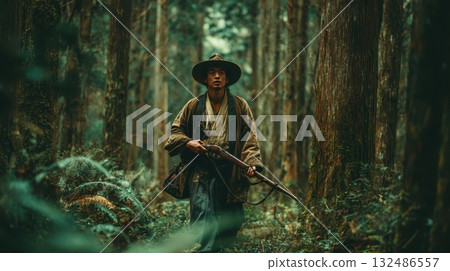 Matagi walking through the forest 132486557