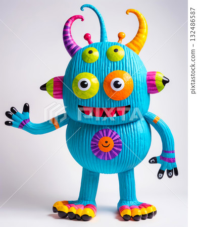Funny multicolored monster, troll or goblin 132486587