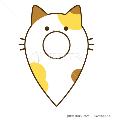 地圖別針花斑貓插圖 地圖別針花斑貓插圖 132486643