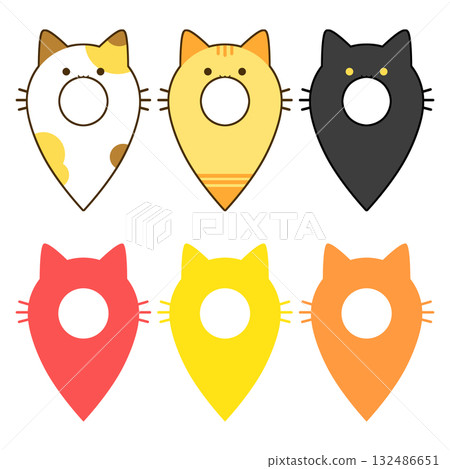 Map pin cat set material 132486651