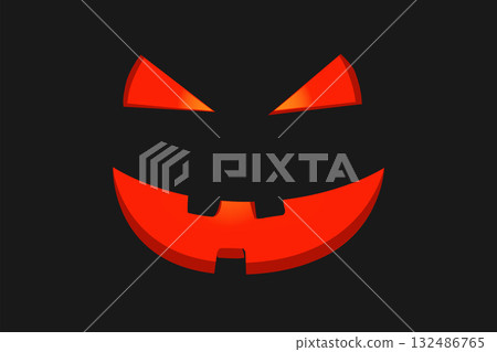 Angry pumpkin face. Halloween illustration Angry pumpkin face. Halloween illustration 132486765