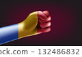 Fist with flag of Chad. 3d vector illustration 132486832