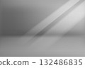 Gray room with sun light. 3d vector background for product design 132486835