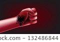 Fist with flag of Albania. 3d vector illustration 132486844