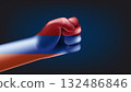Fist with flag of Armenia. 3d vector illustration 132486846