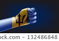 Fist with flag of Barbados. 3d vector illustration 132486848