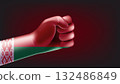 Fist with flag of Belarus. 3d vector illustration 132486849