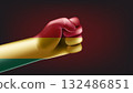 Fist with flag of bolivia. 3d vector illustration 132486851