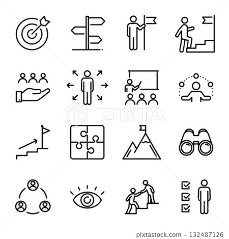 Simple Icon Set | Business, Management, Soft Skills 132487126